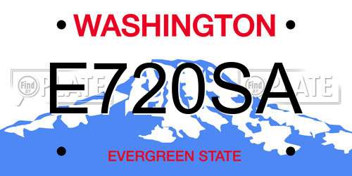 E720SA Washington License Plate