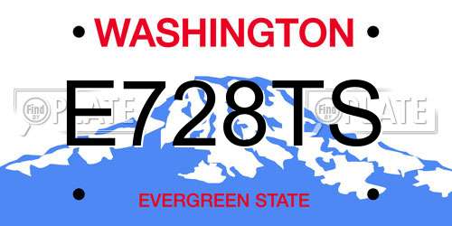 E728TS Washington License Plate