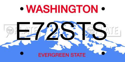E72STS Washington License Plate