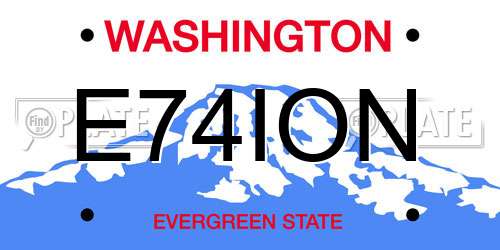 E74ION Washington License Plate