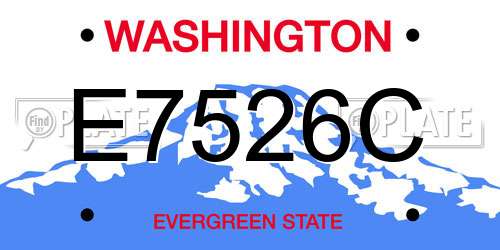 E7526C Washington License Plate
