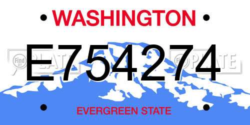 E754274 Washington License Plate