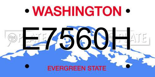 E7560H Washington License Plate