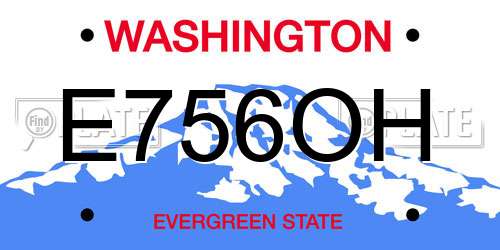 E756OH Washington License Plate