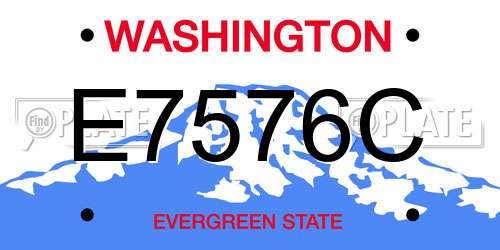 E7576C Washington License Plate