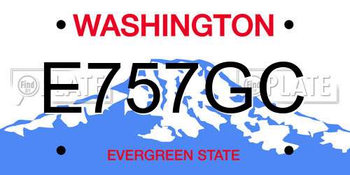 E757GC Washington License Plate