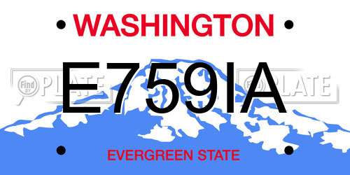 E759IA Washington License Plate