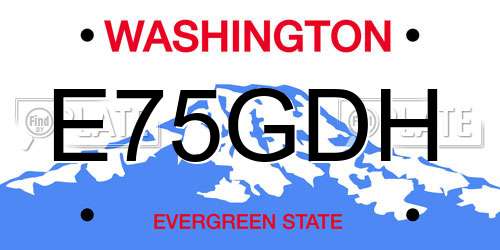 E75GDH Washington License Plate