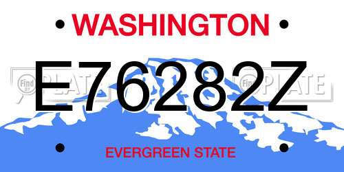 E76282Z Washington License Plate