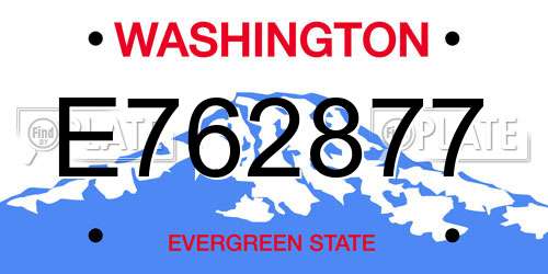 E762877 Washington License Plate