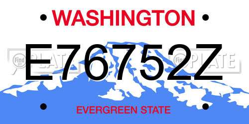 E76752Z Washington License Plate