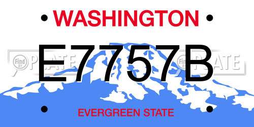 E7757B Washington License Plate