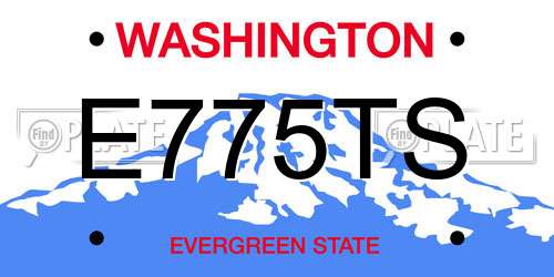E775TS Washington License Plate