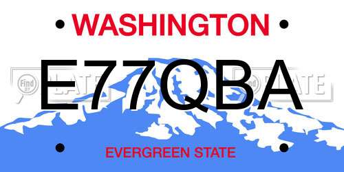 E77QBA Washington License Plate