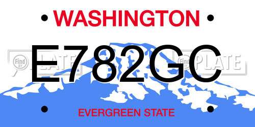 E782GC Washington License Plate