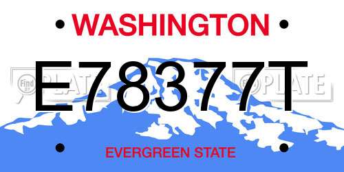 E78377T Washington License Plate