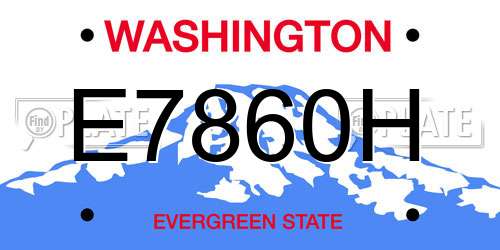 E7860H Washington License Plate