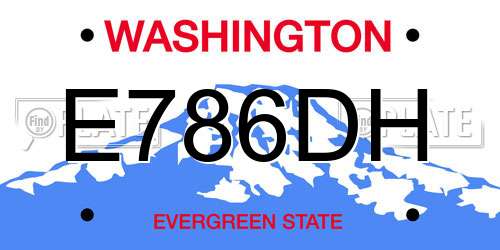 E786DH Washington License Plate