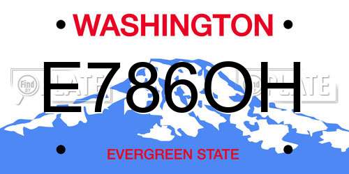 E786OH Washington License Plate