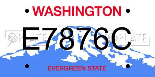 E7876C Washington License Plate