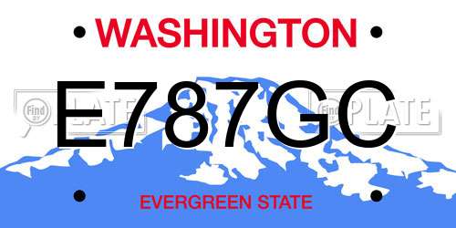 E787GC Washington License Plate