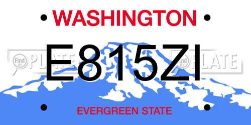 E815ZI Washington License Plate
