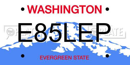 E85LEP Washington License Plate