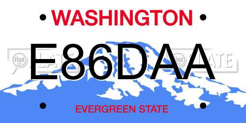 E86DAA Washington License Plate