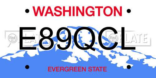 E89QCL Washington License Plate