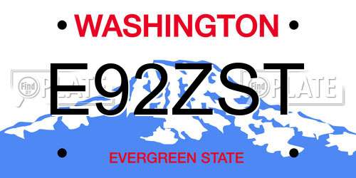 E92ZST Washington License Plate