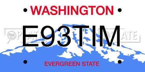 E93TIM Washington License Plate