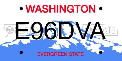 E96DVA Washington License Plate