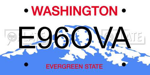 E96OVA Washington License Plate