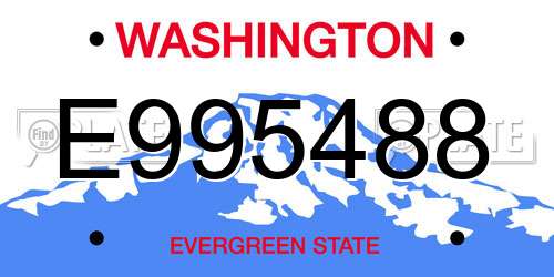 E995488 Washington License Plate