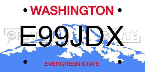 E99JDX Washington License Plate