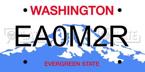 EA0M2R Washington License Plate