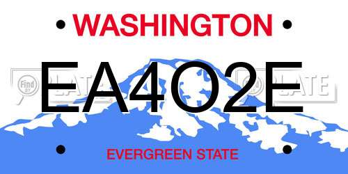 EA4O2E Washington License Plate