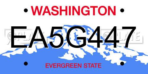 EA5G447 Washington License Plate