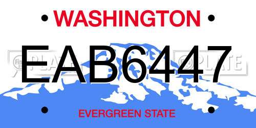 EAB6447 Washington License Plate