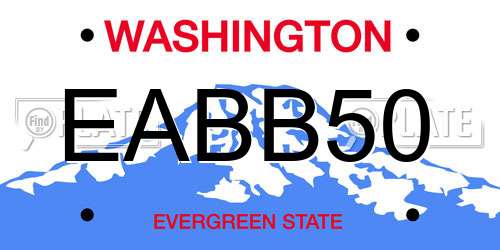 EABB50 Washington License Plate