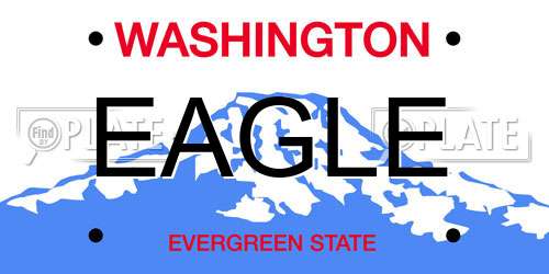 EAGLE Washington License Plate