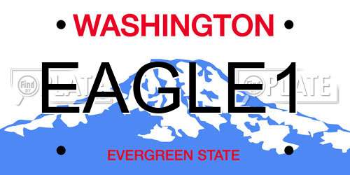EAGLE1 Washington License Plate