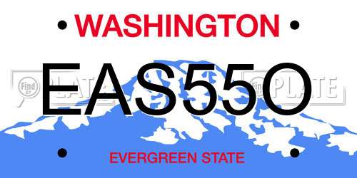 EAS55O Washington License Plate