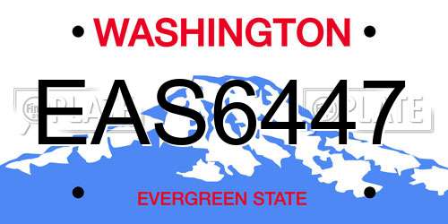 EAS6447 Washington License Plate