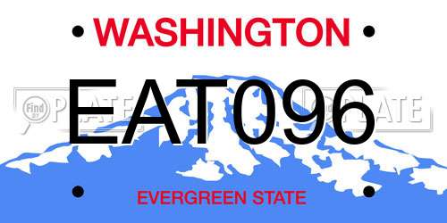 EAT096 Washington License Plate