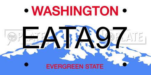 EATA97 Washington License Plate