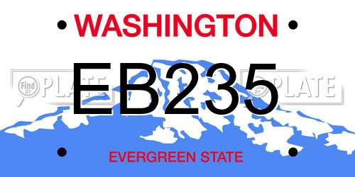 EB235 Washington License Plate