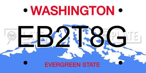 EB2T8G Washington License Plate