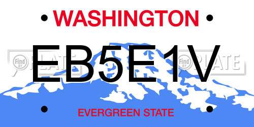 EB5E1V Washington License Plate