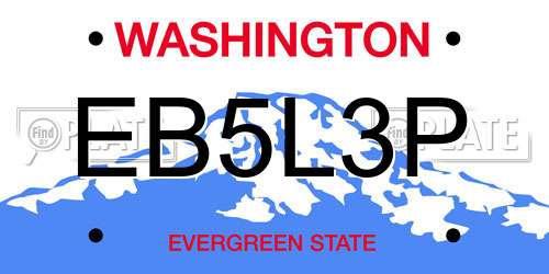 EB5L3P Washington License Plate